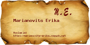 Marianovits Erika névjegykártya